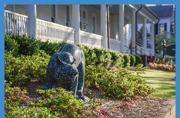 Take time to enjoy the mosaic of public art on and around the campus!