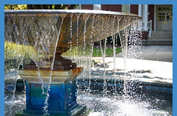 The fountain is the perfect backdrop for pictures and tabling