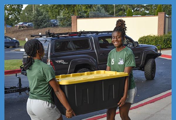 The GCSU Cat Crew and sports teams are all making move in to Central Campus residence halls happen today