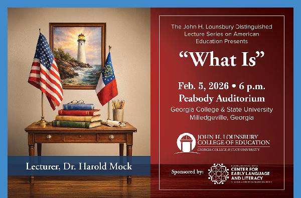 Join us tonight at Peabody Auditorium for the John H. Lounsbury Distinguished Lecture Series on American Education.