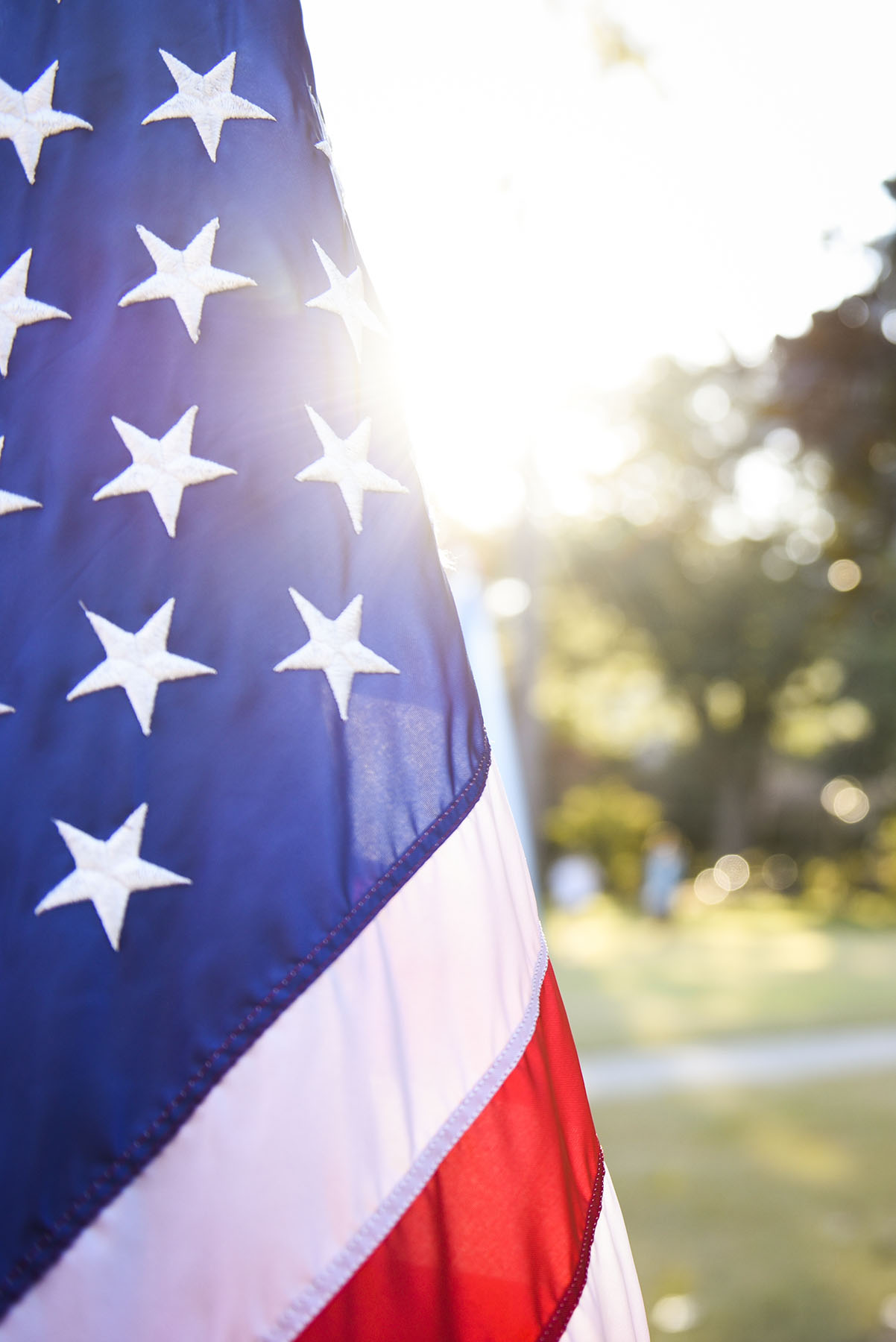 Flag on front campus photo by Anna Gay Leavitt