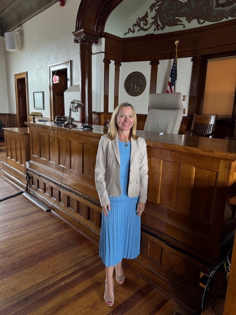 District Attorney Dorothy Hull inside the courtroom