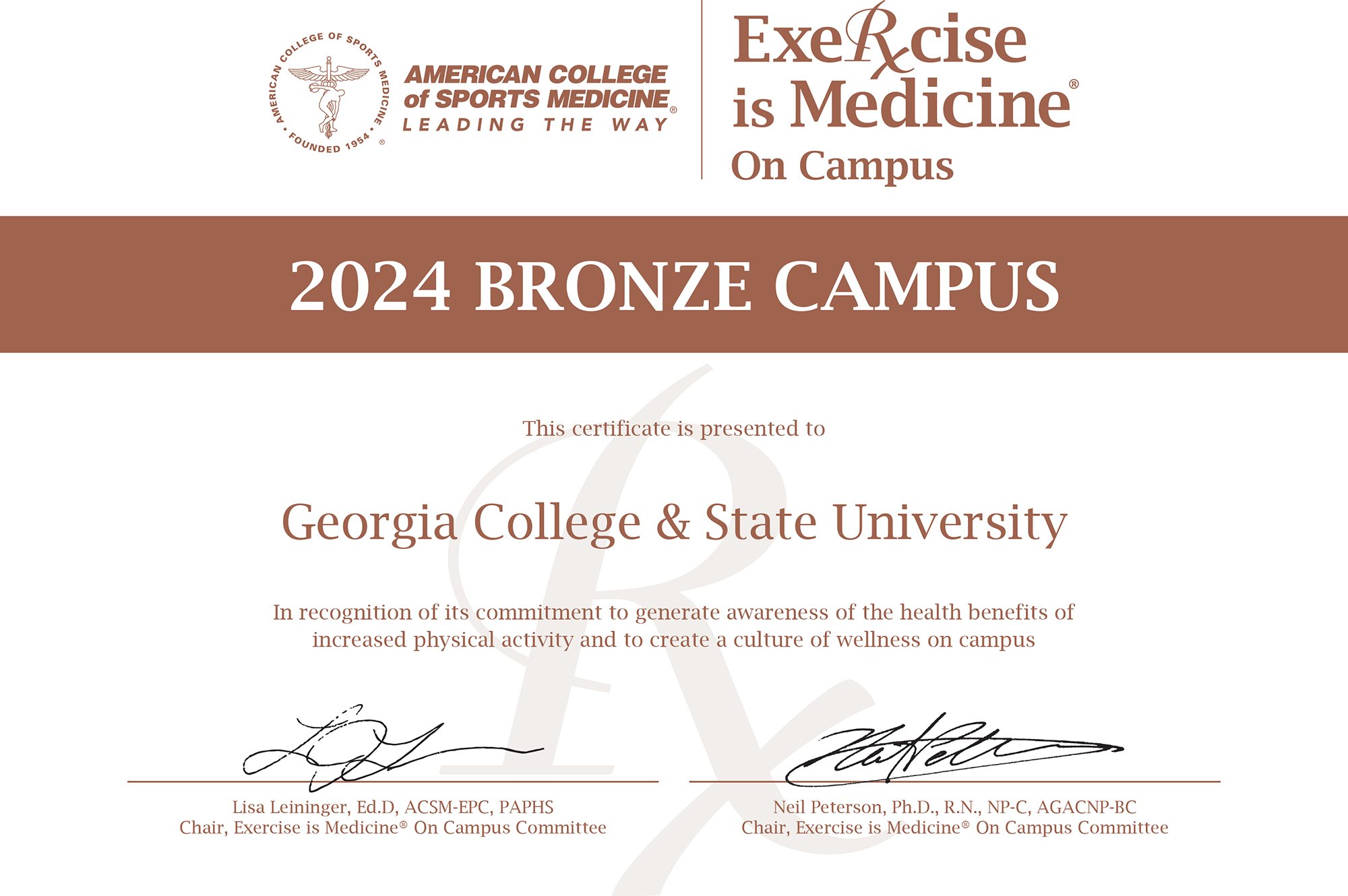 Exercise is Medicine Bronze Award