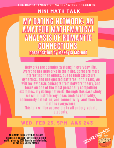 Colorful flyer giving information about the presentation