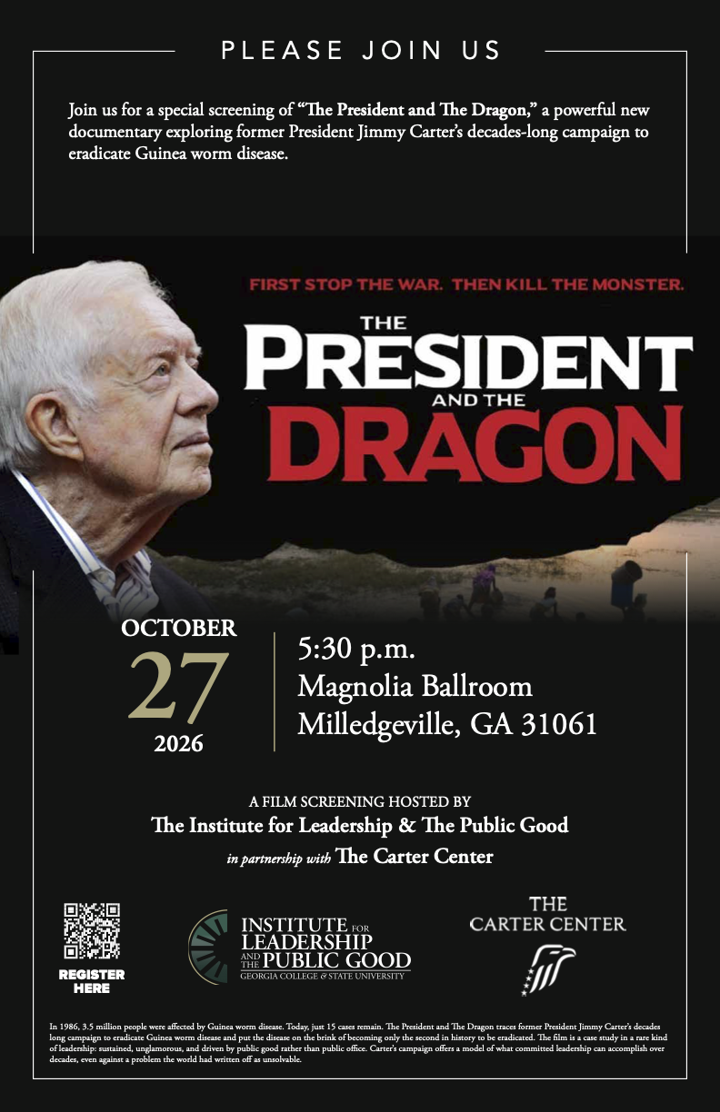 Please join us for a special screening of "The President and The Dragon" on October 27th at 5:30 pm in Magnolia Ballroom. 