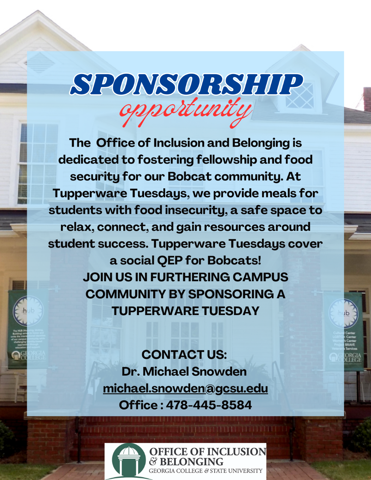 Sponsorship Information at the HUB