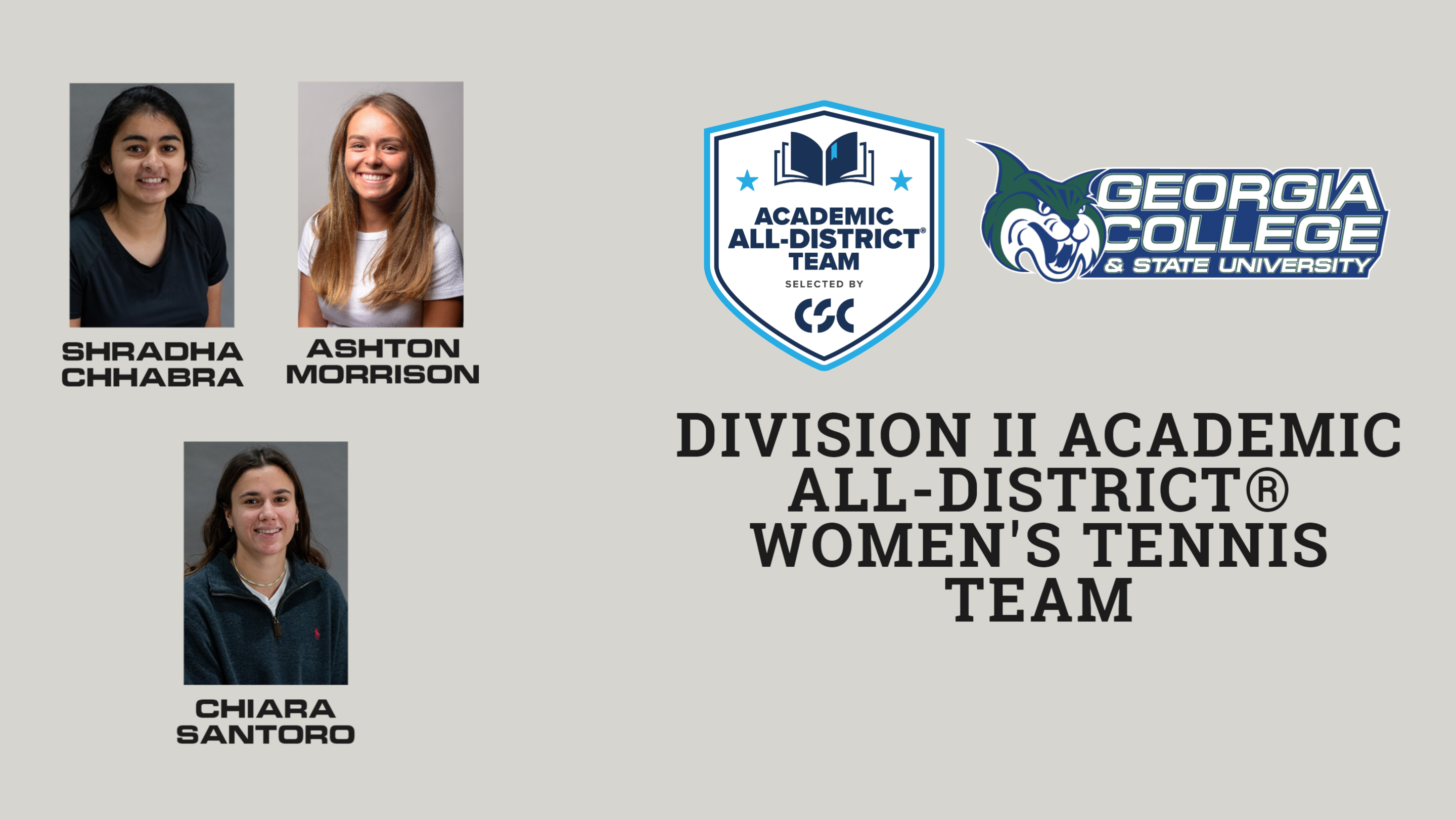 CSC Women's Tennis Academic All-District Team