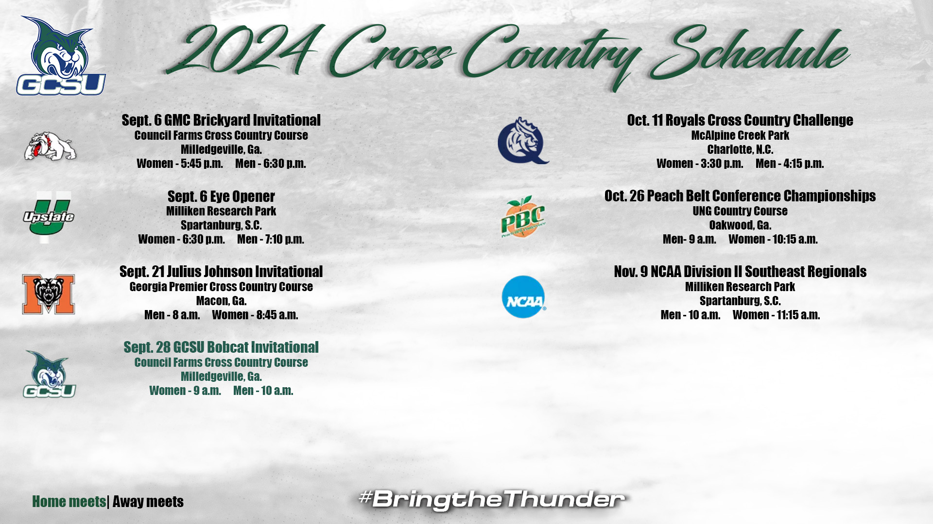 GCSU 2024 cross country schedules