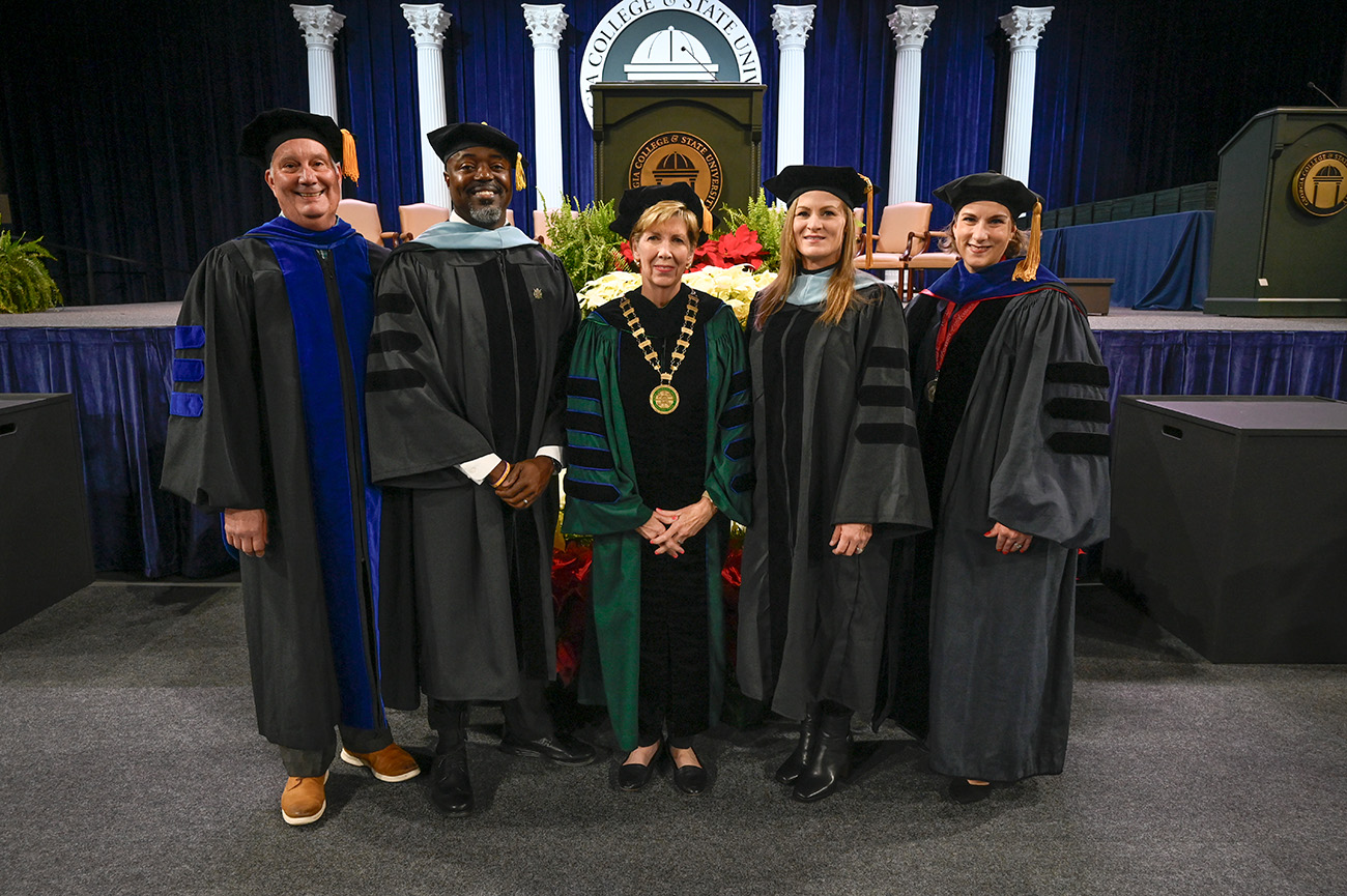 L to R: Joseph Peters, Daymond Ray, Cathy Cox, April Dockery and Dr. Bradley