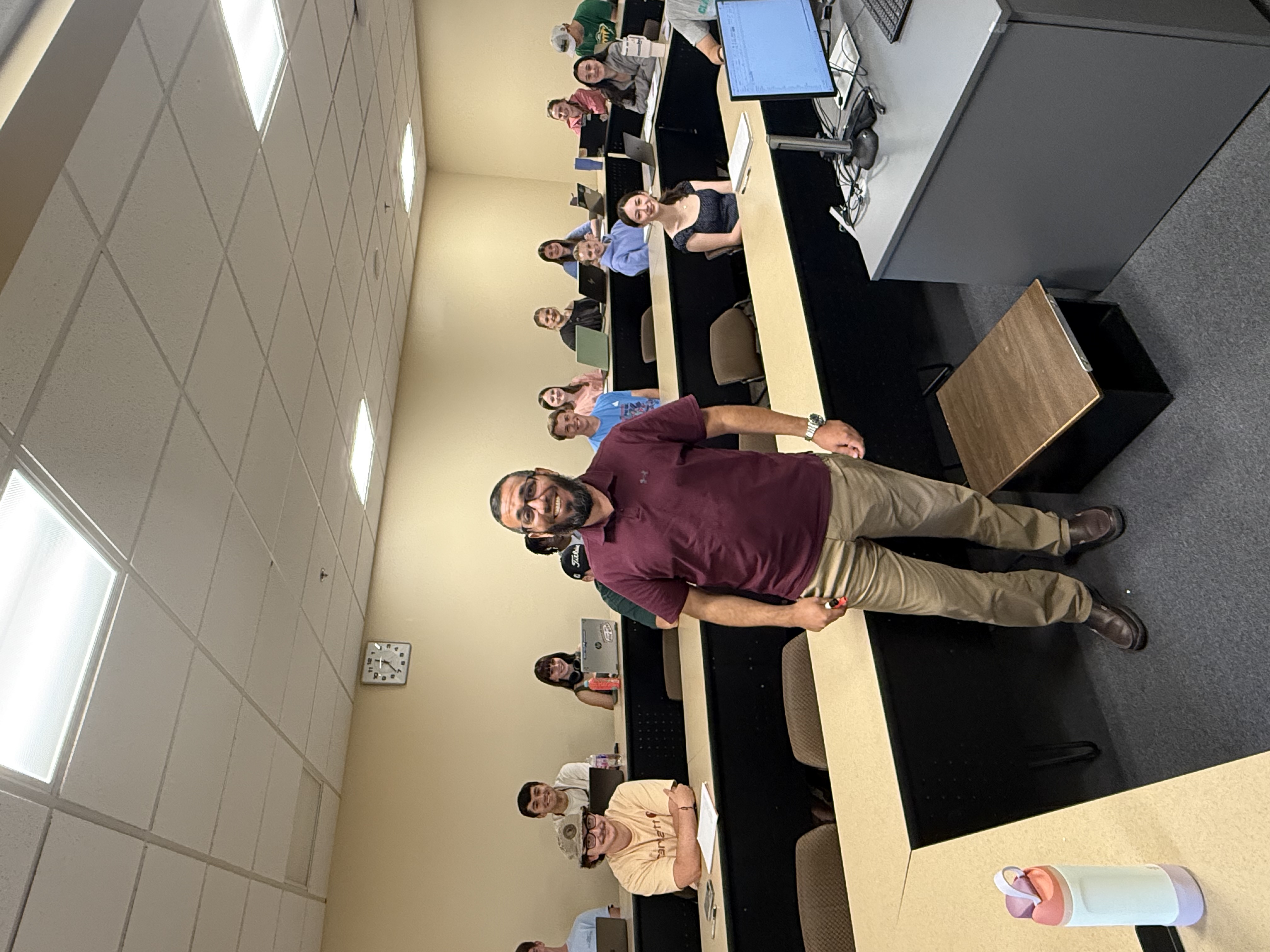 Photograph of Dr. Almasarwah in the classroom