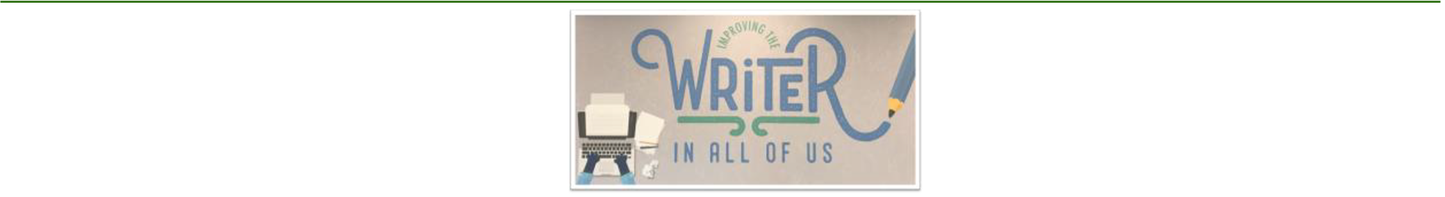 Small computer with bobcat paws that states, "Improving the Writer in All of Us."