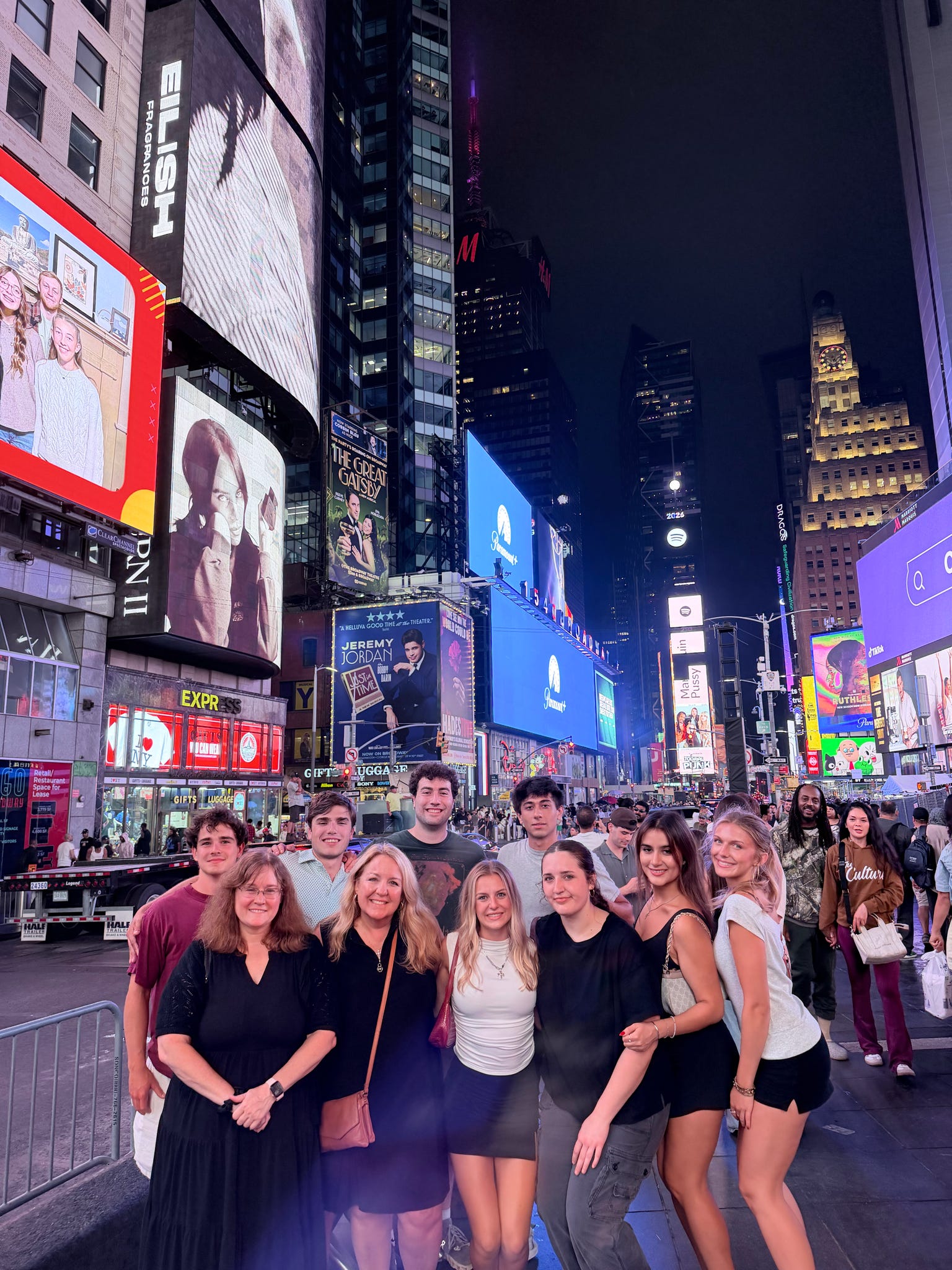 Photo of study away group in Times Square